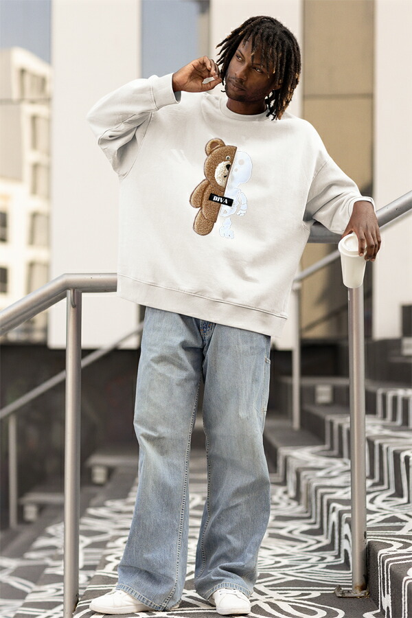 ドクロくま 異素材 キャラ目くま もこもこ ぷくぷく ふわふわ ワッペン