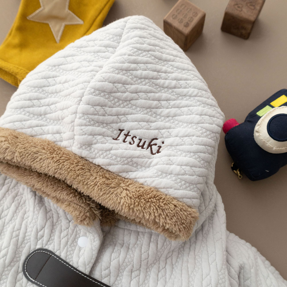 あったか ベビー ポンチョ お名前刺繍可能 日本製 / アウター コート