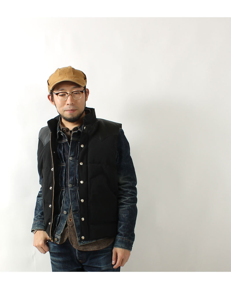 SUGAR CANE(シュガーケーン) レザーヨークT/Cダウンベスト / 2024秋冬