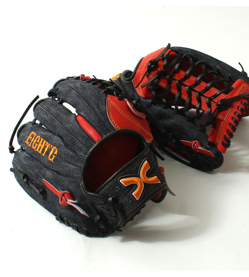 EIGHT-G(エイトジー) 65周年記念 男デニム×レザー 男グローブ / 8GV-01