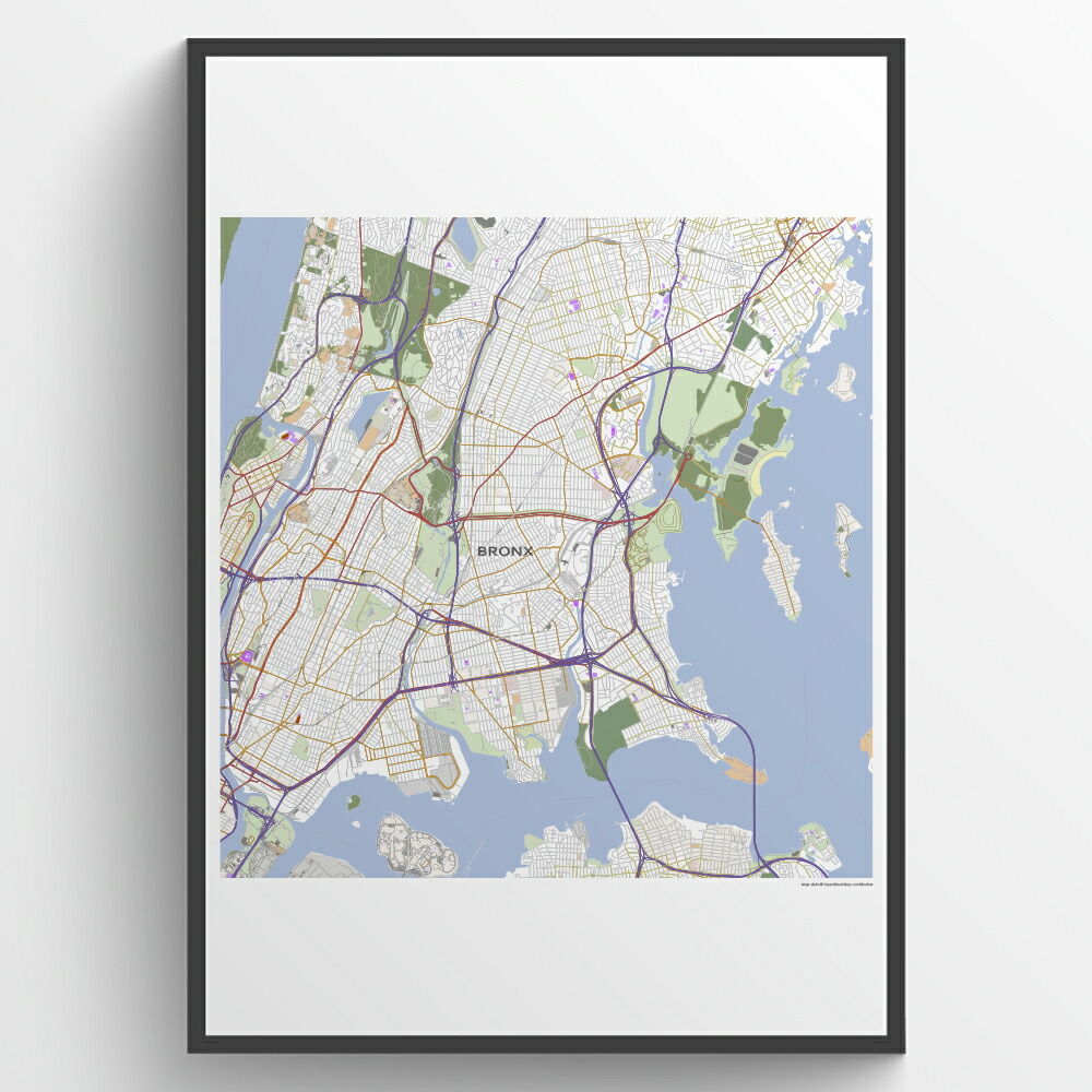 楽天市場】都市地図ポスター【ブロンクス】アメリカ ニューヨーク 世界