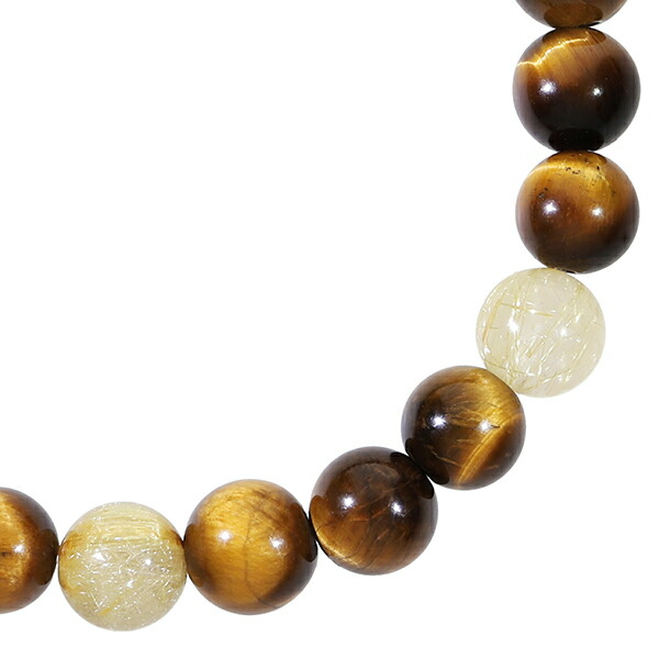 タイガーアイ ルチルクォーツ 8mm 18～19.5cm ブレスレット M～LL