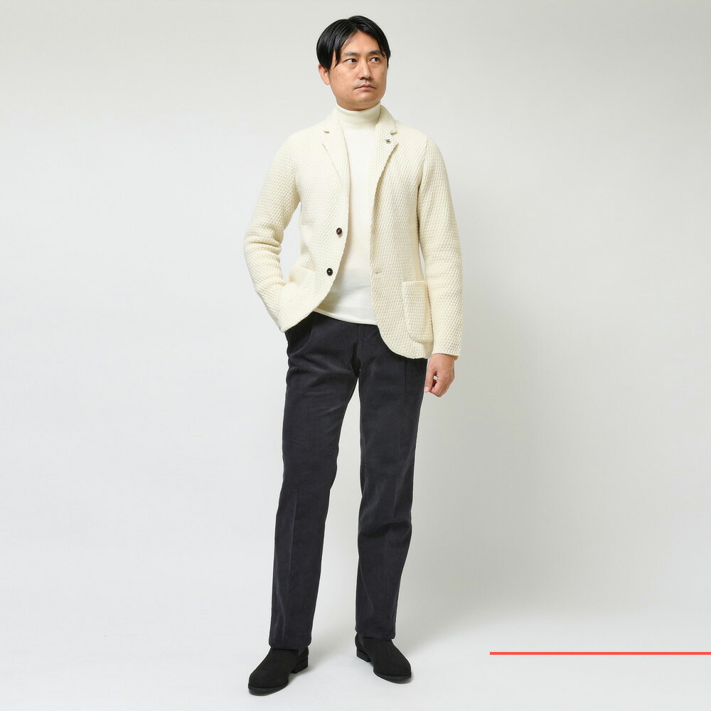 LARDINI（ラルディーニ）カシミアバスケットニットジャケット