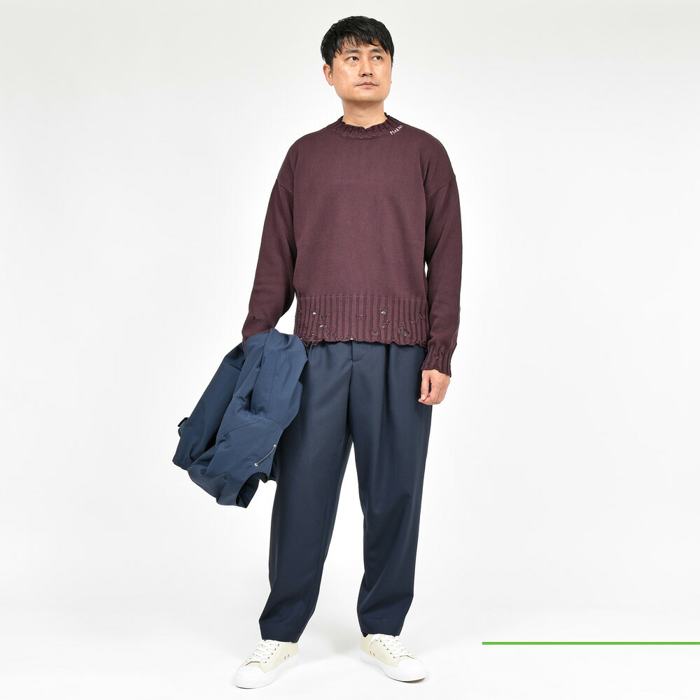 SALE】MARNI（マルニ）コットンダメージクルーネックニット GCMG0210A0