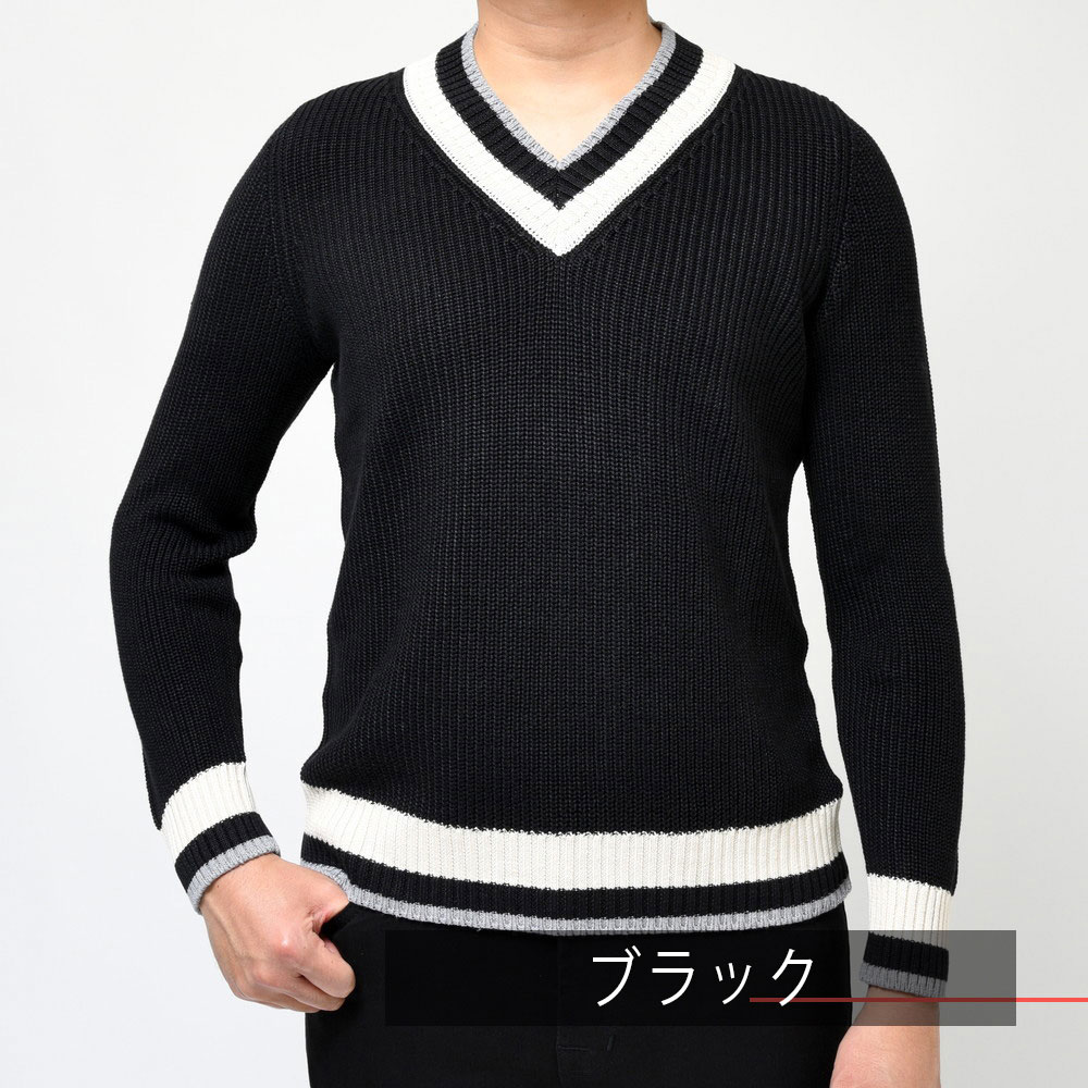 SALE】GRAN SASSO（グランサッソ）ローゲージリネンコットンVネック