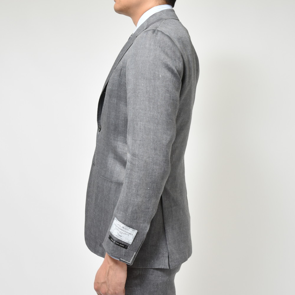 SALE】guji（グジ）リネンウールヘリンボーン3Bジャケット(MADE BY