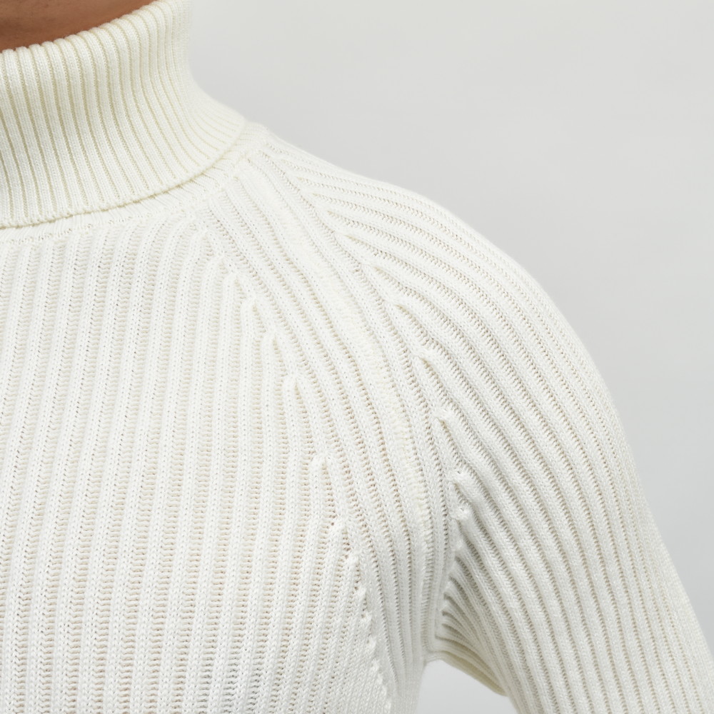 ZANONE（ザノーネ）ミドルゲージウールリブタートルネックニット DV