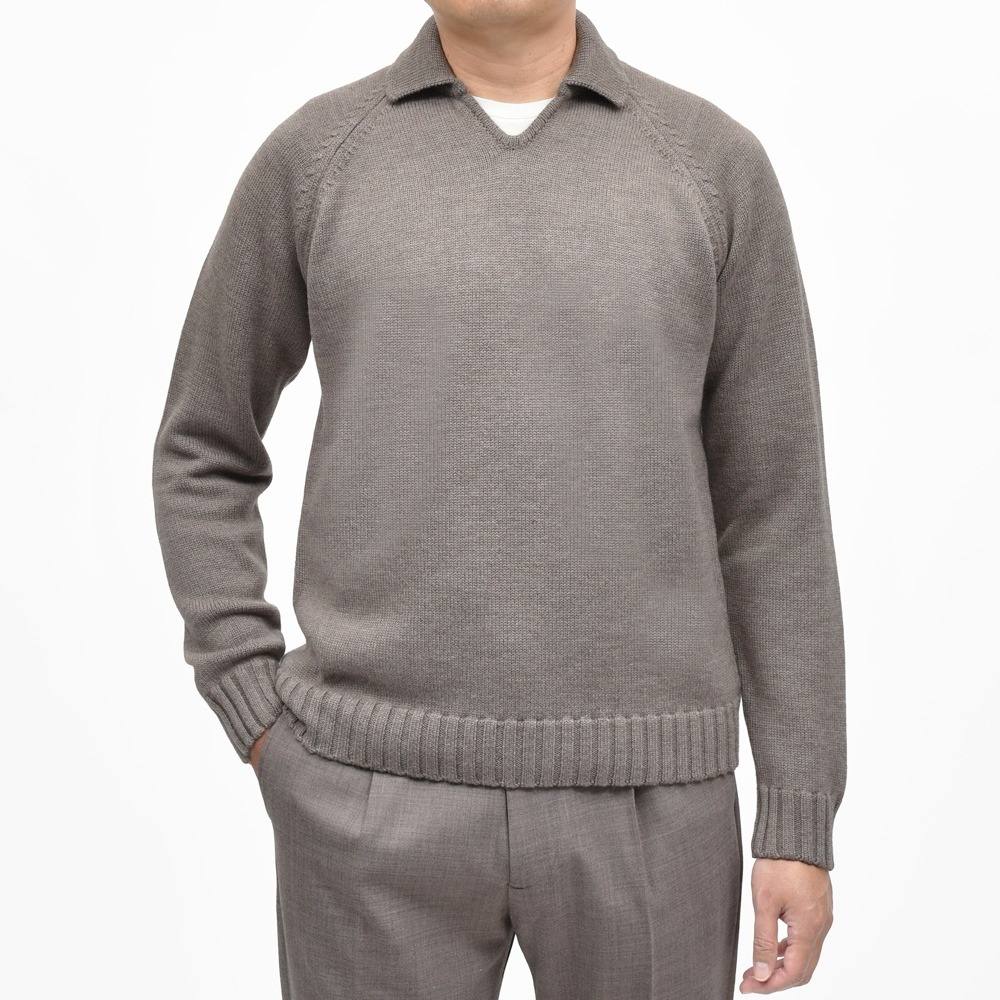 SALE】ZANONE（ザノーネ）5ゲージウールスキッパーニットポロ SLIM FIT