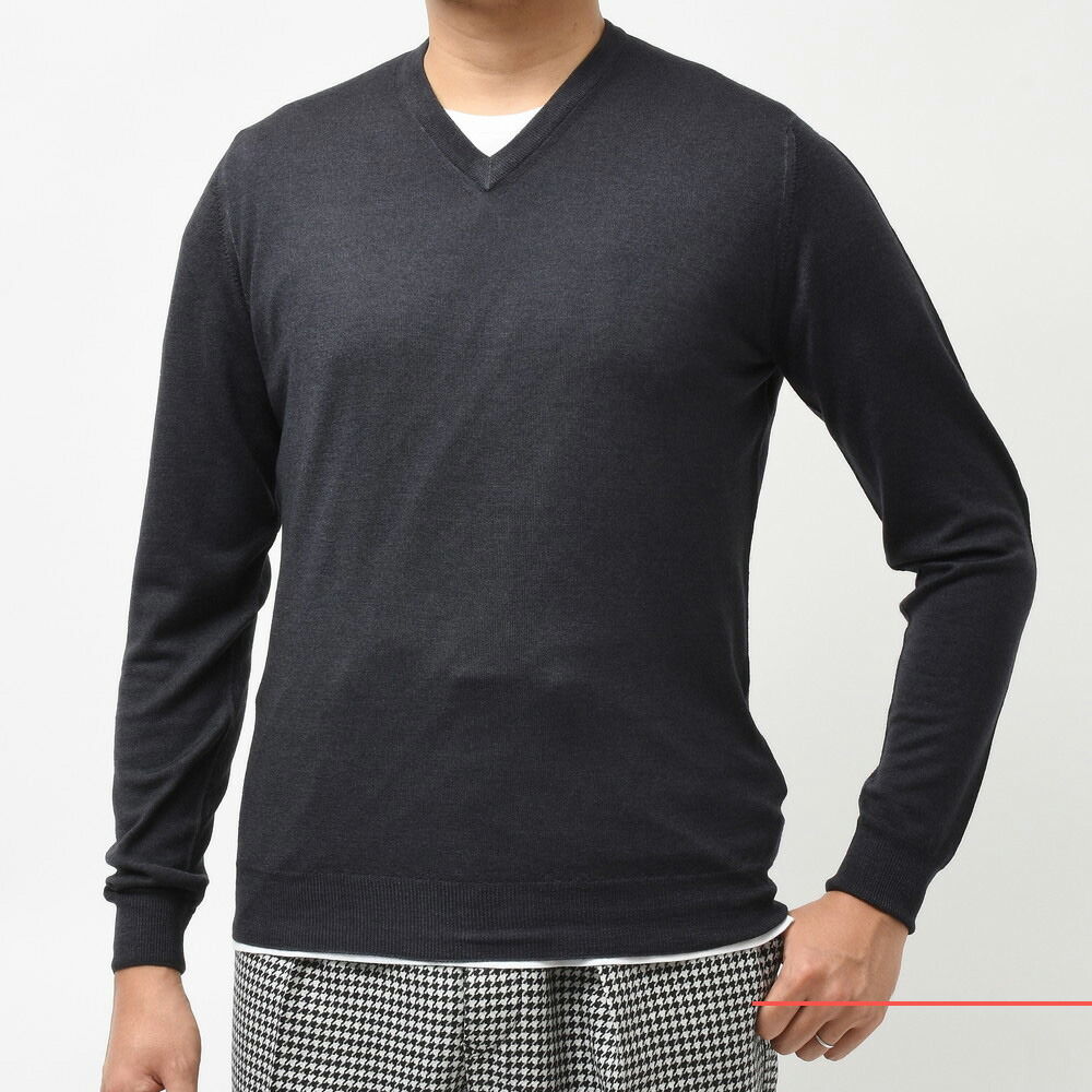 FEDELI（フェデーリ）ハイゲージウールソリッドVネックニット PULL.ML