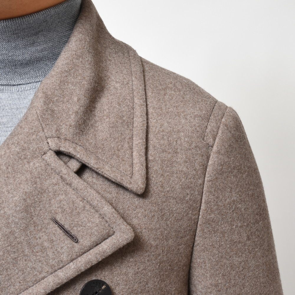 CARUSO（カルーゾ）ウールメランジフランネルダブルブレストミリタリー