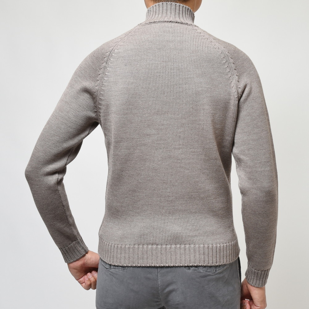 ZANONE（ザノーネ）5ゲージウールソリッドモックネックニット LUPO RAG