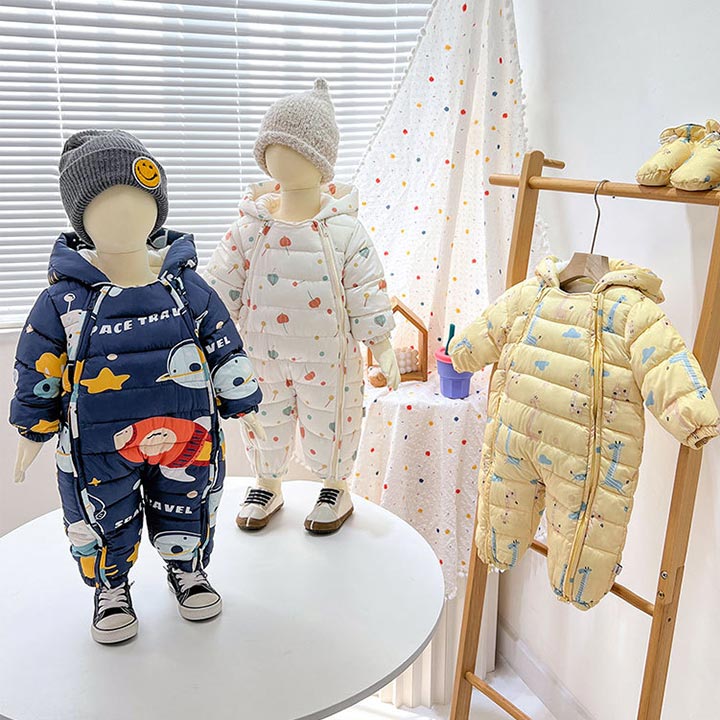 楽天市場】子ども ロンパース ベビー キッズ 防寒着 つなぎ 秋冬