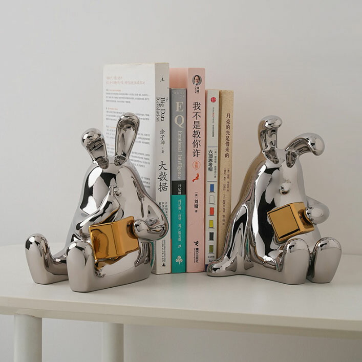 楽天市場】【groceries436】ブックエンド うさぎ ブックスタンド