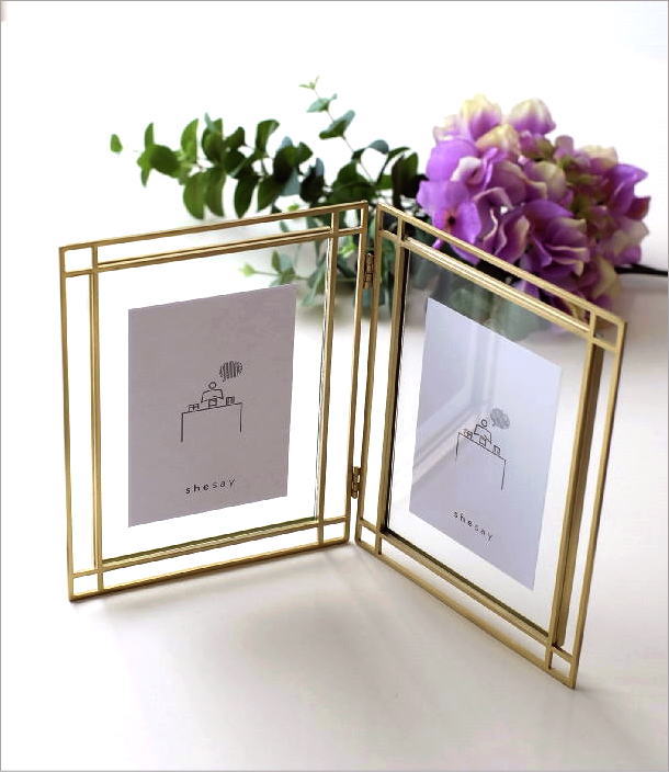 楽天市場】フォトフレーム 写真立て ガラス 透明 2面 2枚 L判 ハガキ