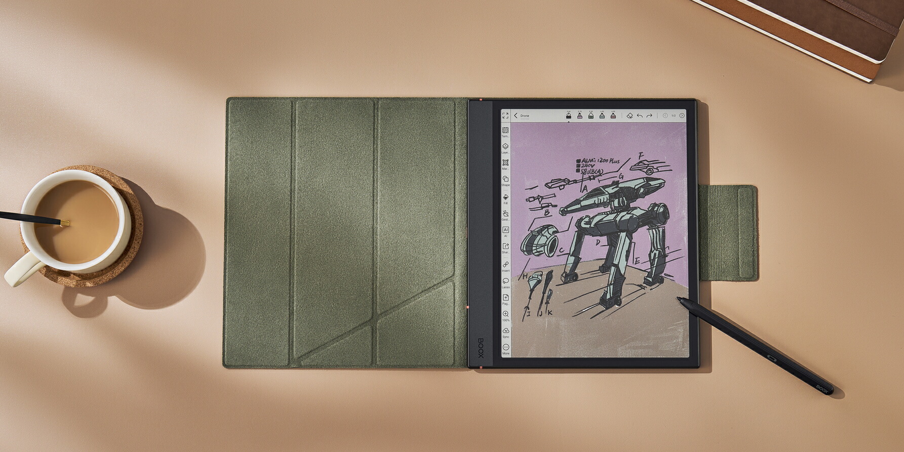 楽天市場】BOOX Magnetic Case Cover for Note Air 4C ケース カバー