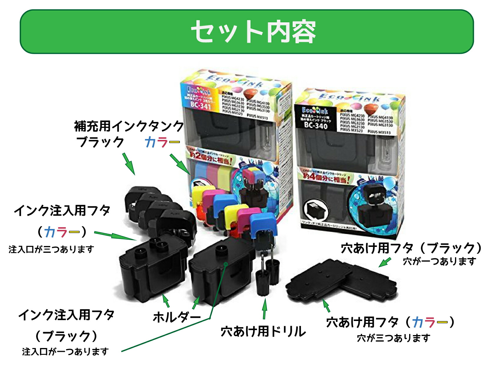 楽天市場】純正品4個分相当 BC-340 BC-360 ブラック プリンター