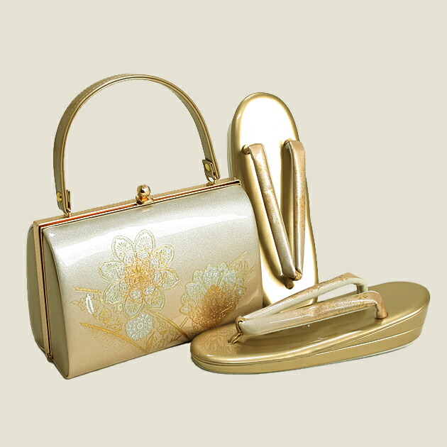 草履バッグセット【レンタル品】ゴールド系-89 草履 バッグ セット