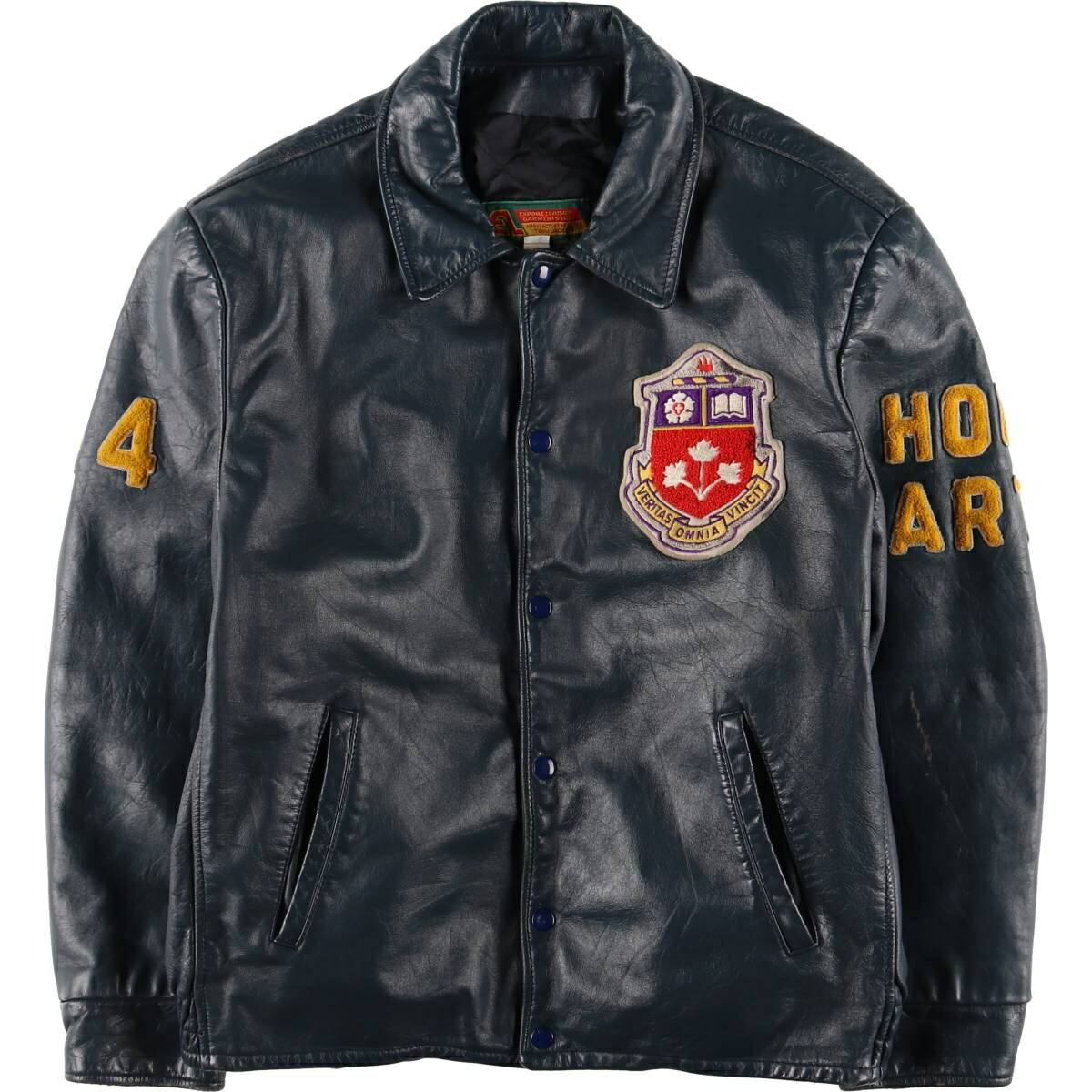 古着 80～90年代 EXPORT LEATHER GARMENTS LTD 襟付き オールレザー