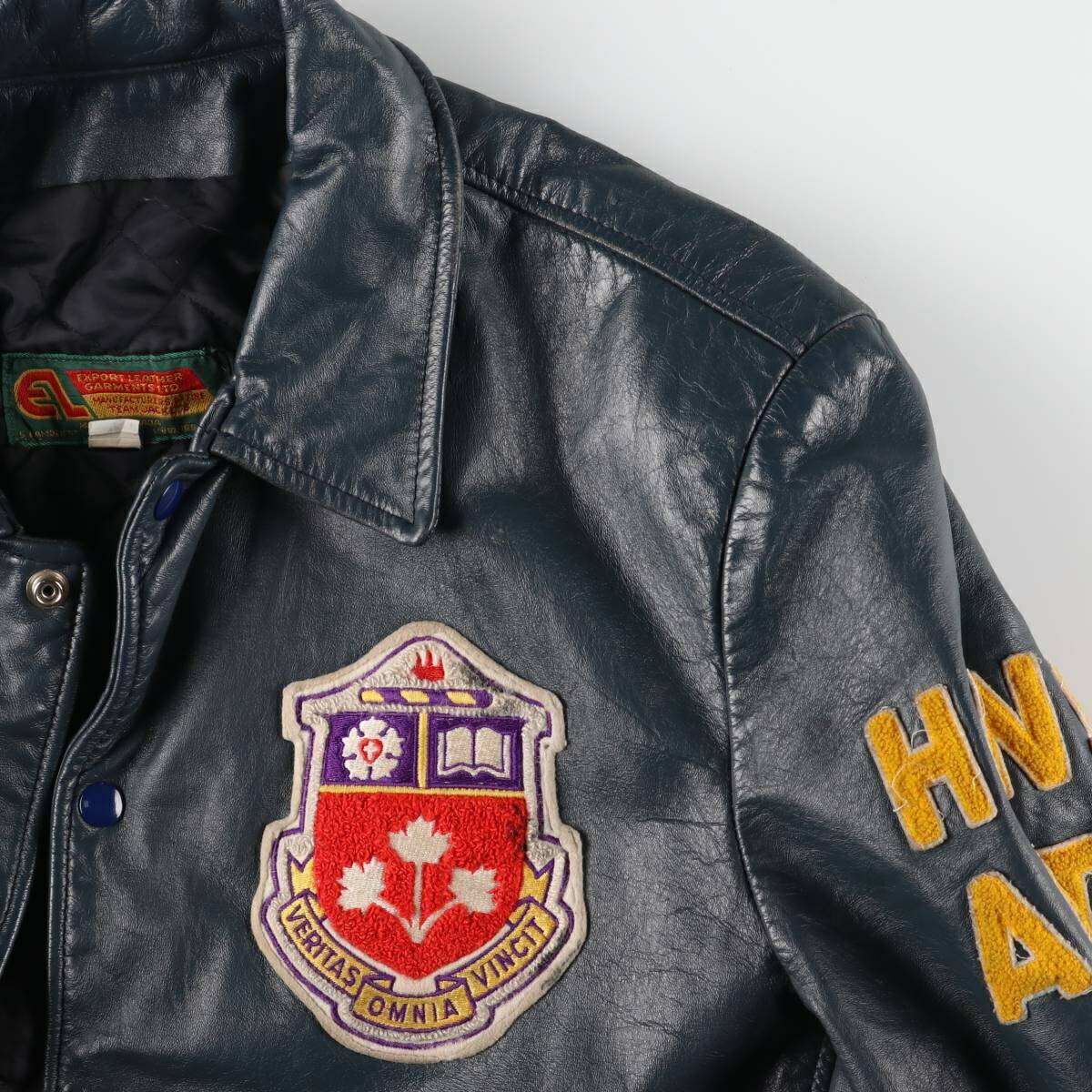 古着 80～90年代 EXPORT LEATHER GARMENTS LTD 襟付き オールレザー