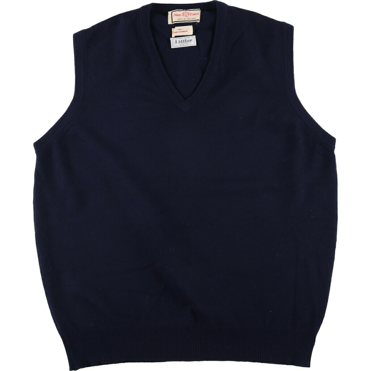 古着 アランペイン Alan Paine Vネック カシミアニットベスト 英国製
