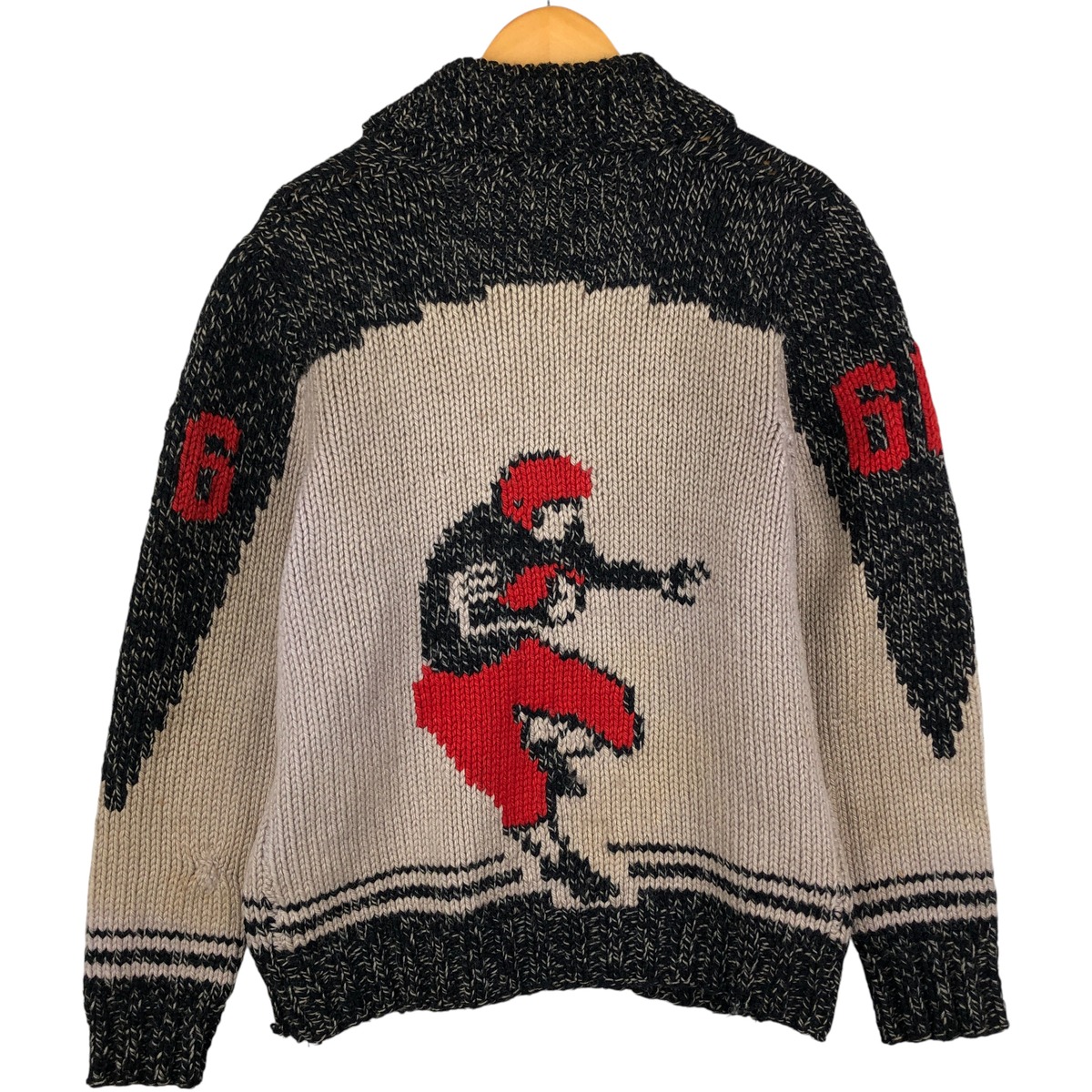 訳あり特価 古着 60年代～ 総柄 カウチンセーター メンズM相当