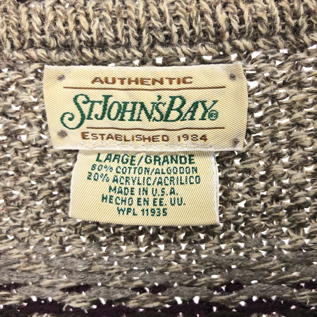 古着 90年代 セントジョンズベイ ST JOHNS BAY ネイティブ柄 コットン