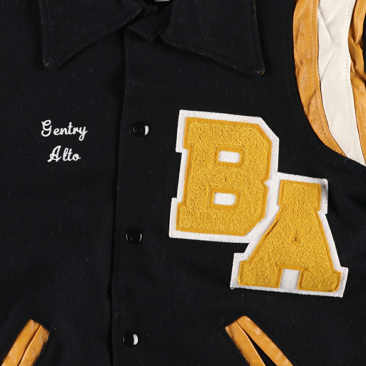 古着 MIDWEST 襟付き 中綿入り ウールスタジャン アワードジャケット