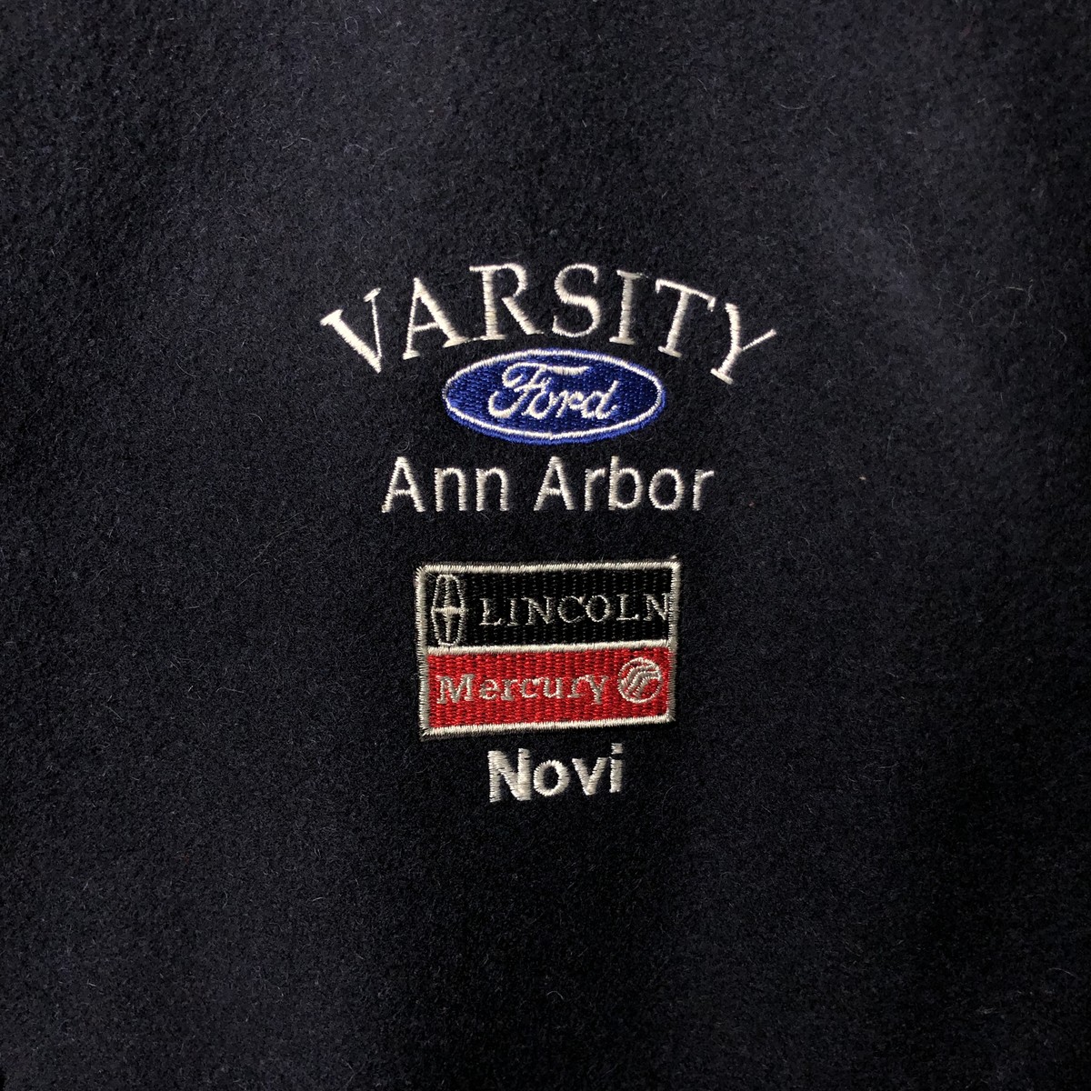 古着 90年代 ホロウェイ Holloway 袖革ウールボタンスタジャン バー