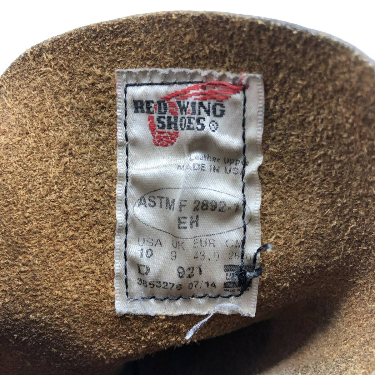 古着 レッドウィング RED WING 921 編み上げワークブーツ USA製 10E