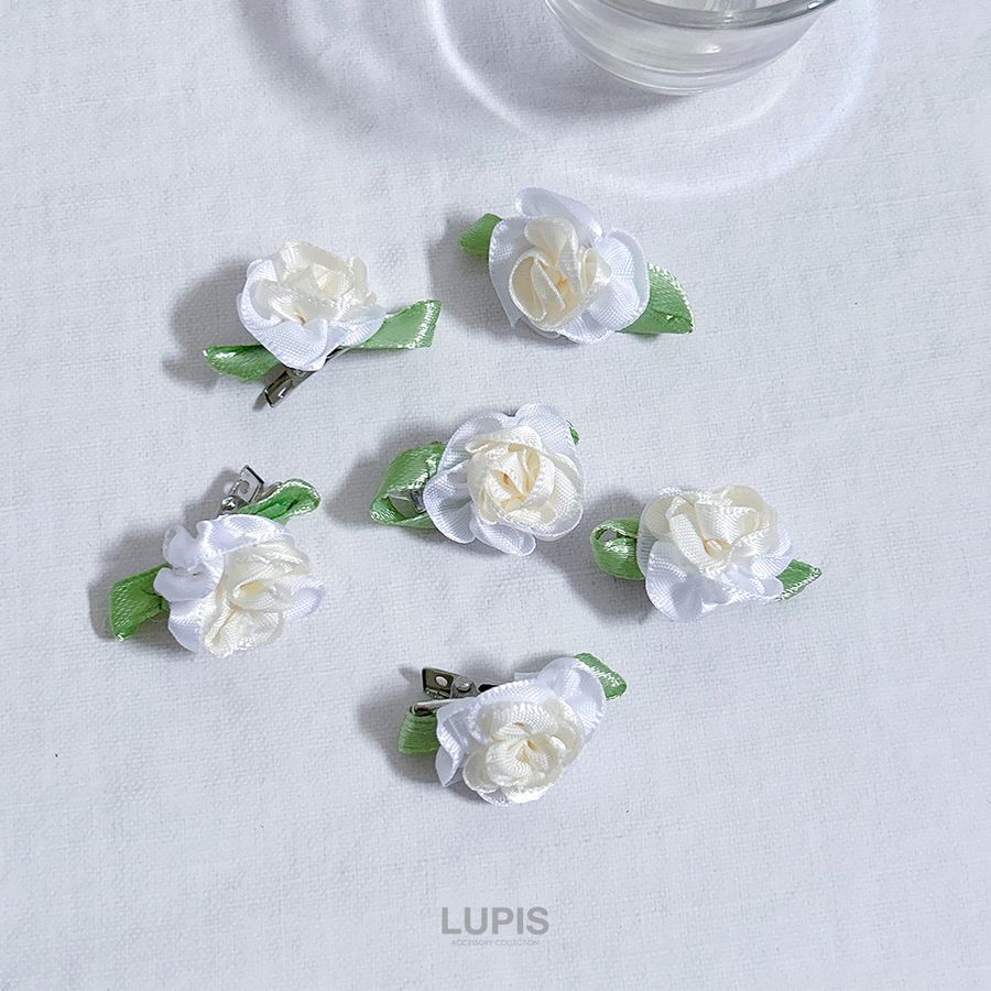 エレガントガーリーフラワープチヘアクリップセット - ヘア