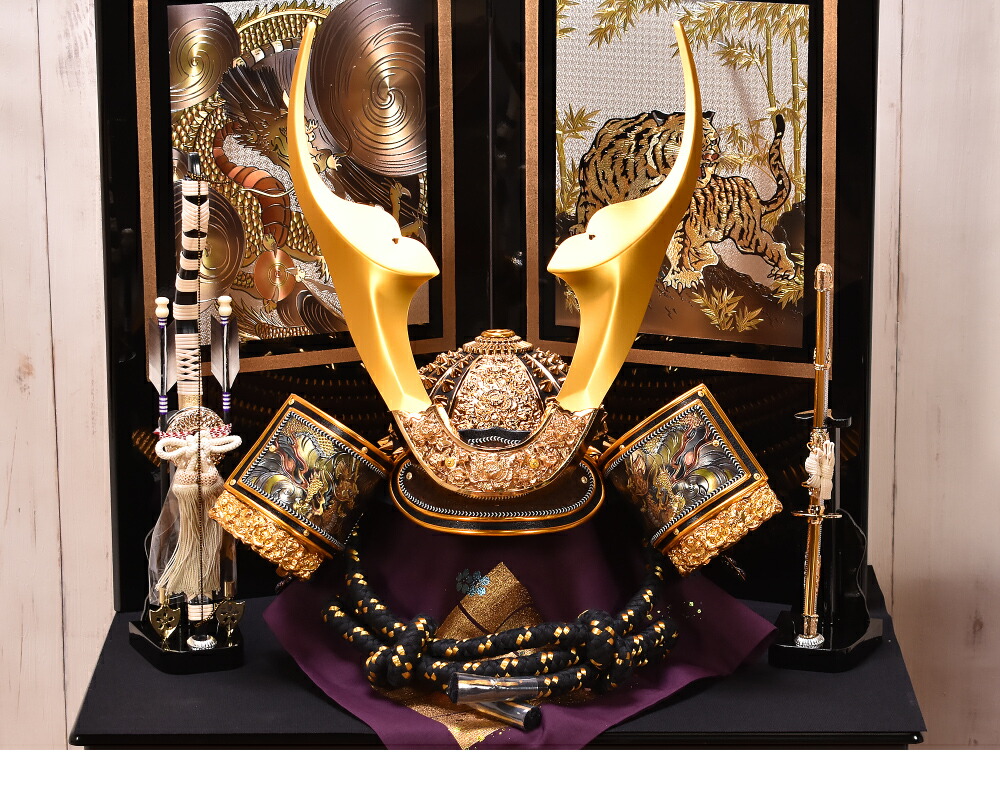 五月人形 30号 龍神貫前之兜 間口62cm 五月人形 コンパクト 収納飾り 5