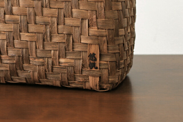 悠帆作 やまぶどう籠 (国産/網代編み/定番型/中サイズ) (約)幅31×マチ