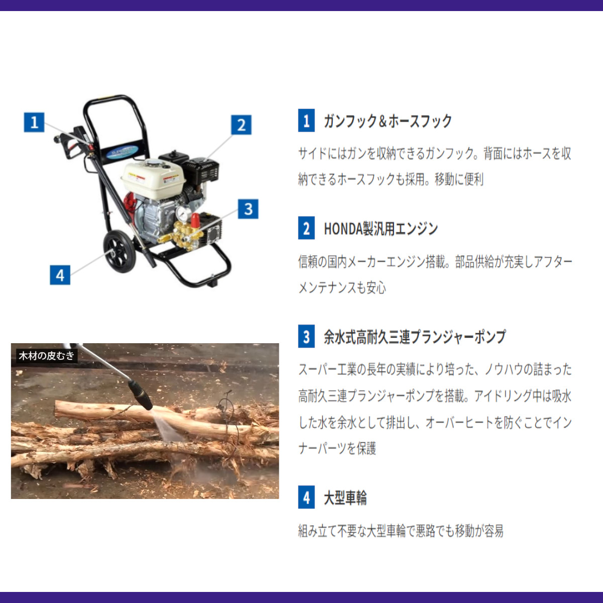 楽天市場】スーパー工業 高圧洗浄機 SEC-1315-2N2 エンジン式 カート型