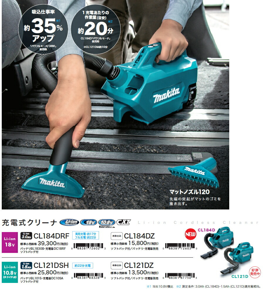 楽天市場】マキタ掃除機 18V充電式クリーナー CL184DZ（本体のみ