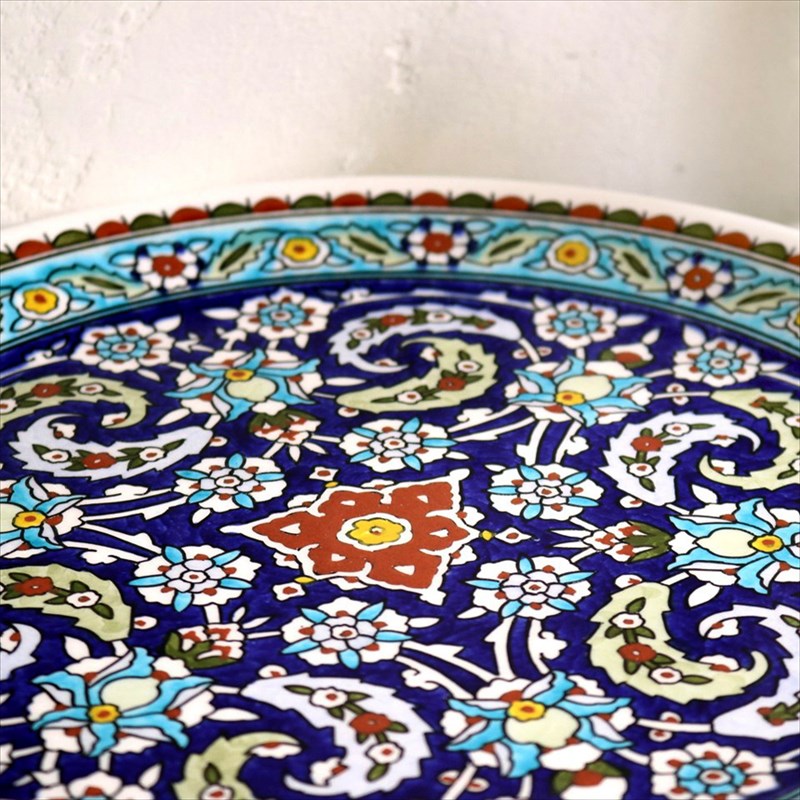 楽天市場】トルコ陶器飾り皿 直径30cmプレート キュタフヤ