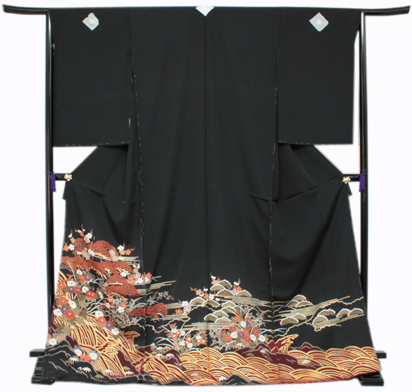 楽天市場】【正絹黒留袖 未仕立て 仮絵羽 王朝絵巻柄】礼装 黒留め袖