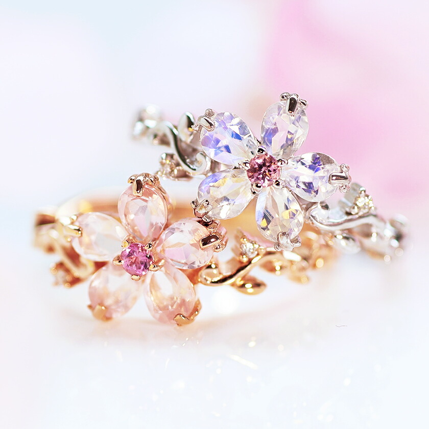 楽天市場】桜モチーフ ロイヤルブルームーンストーン ピンクトルマリン