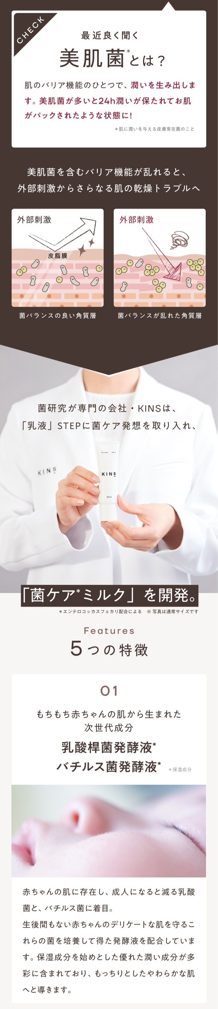 楽天市場】【公式】KINS MILK 30g｜保湿乳液 セラミド×発酵エキス 敏感