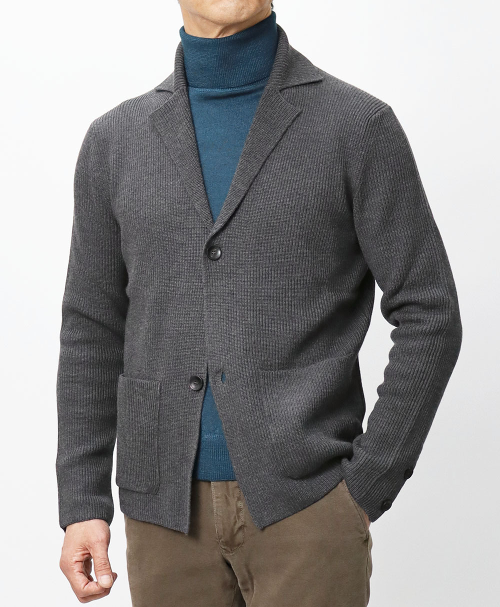 ザノーネ / ZANONE / ニット ジャケット / ウール 7G / リブ編み