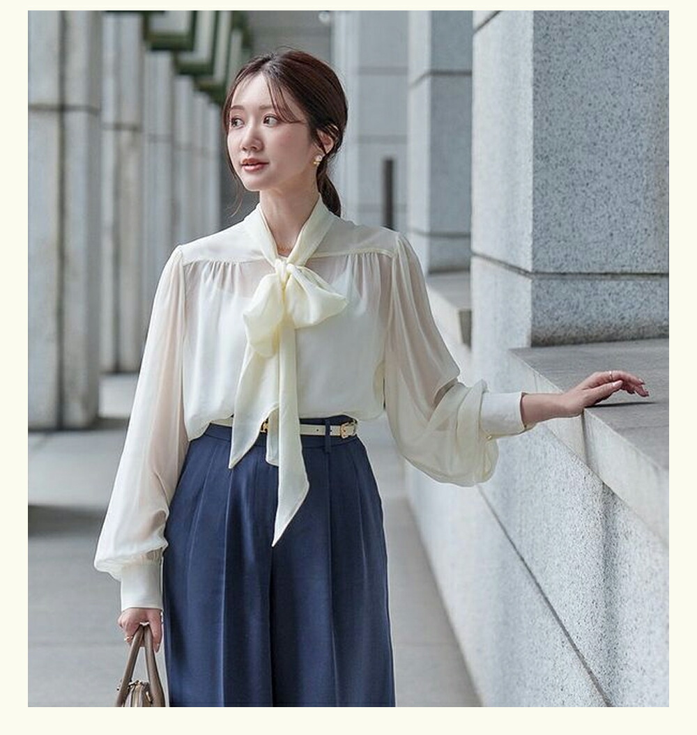 楽天市場】LILYSILK シルク ブラウス ボウタイ レディース シルク100