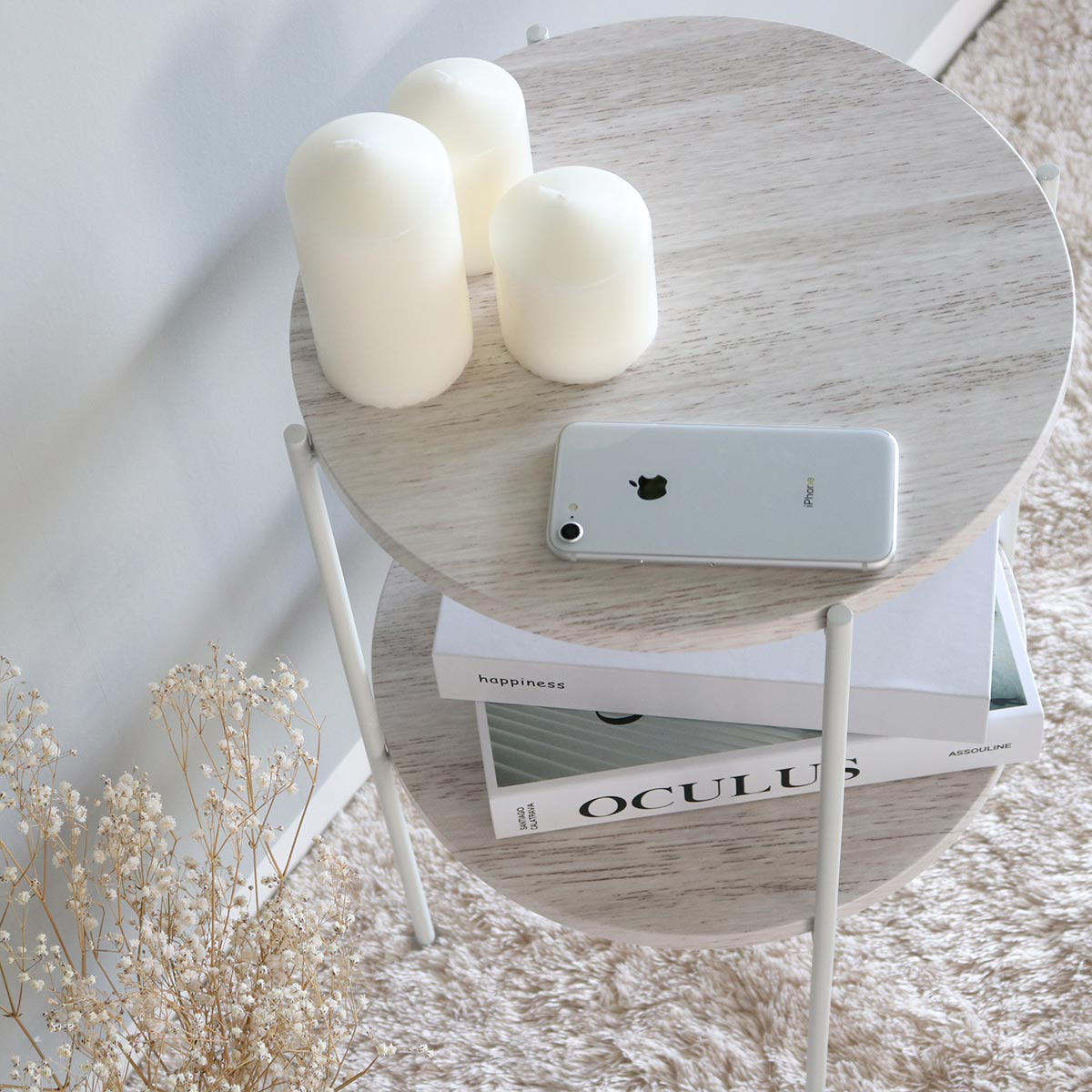 楽天市場】【アウトレット】 サイドテーブル 高さ52cm 2段 ラック