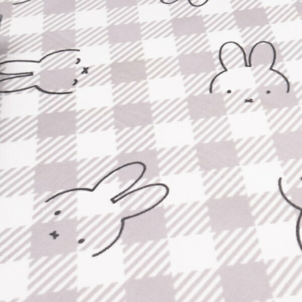 ミッフィー miffy ラグマット【180X180cm】 チェックライン グレー