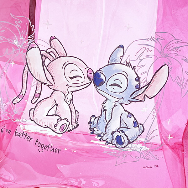 ディズニー スティッチ＆エンジェル 水彩 PVCクリアトートバッグ(S) Disney