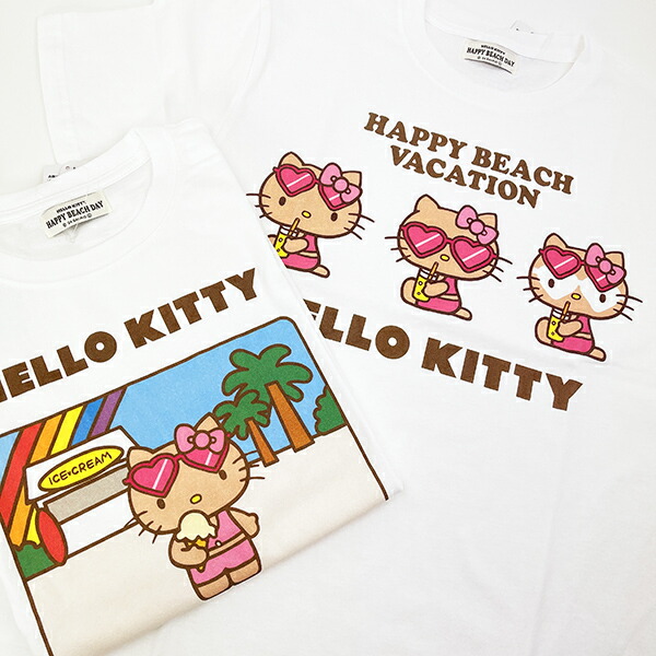 サンリオ ハローキティ 日焼け キティ 半袖Tシャツ(L) ジュース