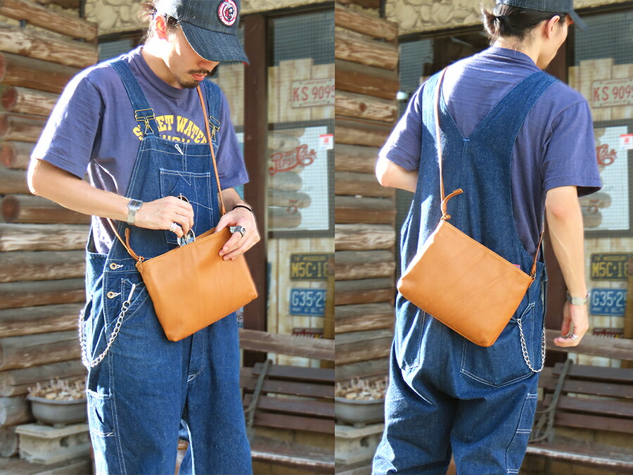 Y'2 LEATHER ワイツーレザー サコッシュバッグ BG-18 ナチュラルスカー