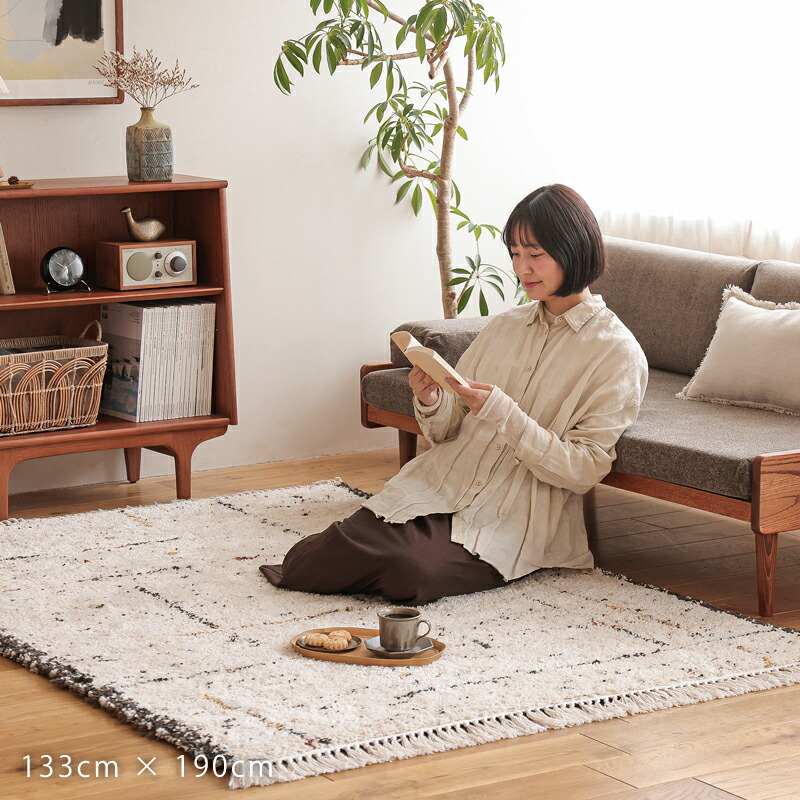 楽天市場】ラグ ラグマット BIANCA LINE-DOT 100×140 ベニワレン風