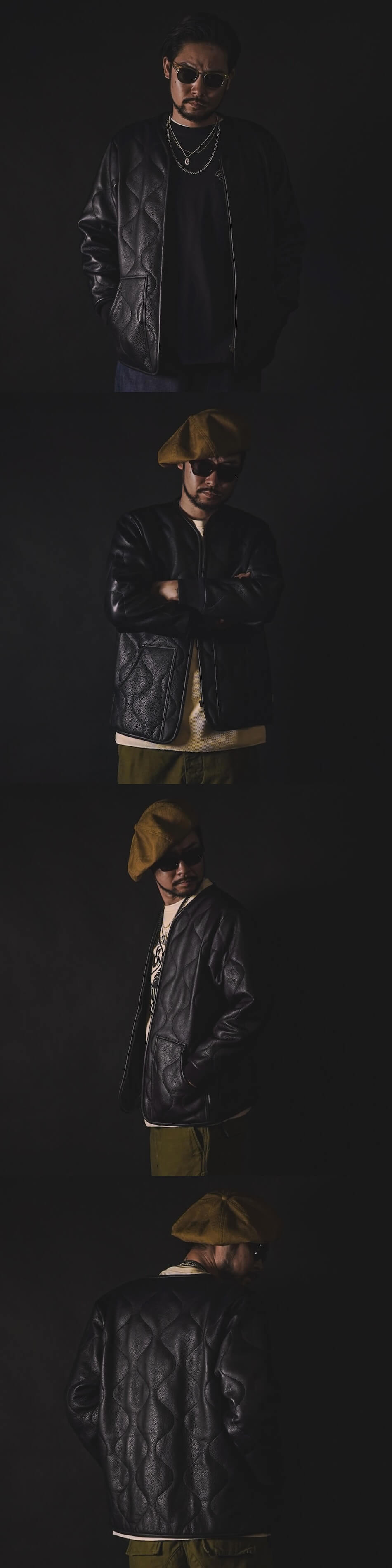 楽天市場】残りMサイズのみ ギャングスタービル レザー キルティング