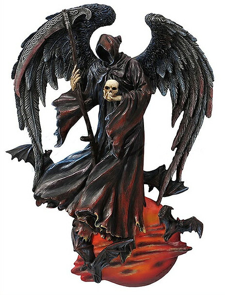 楽天市場】アンデッド・スケルトンのペットと王座に座る恐ろしい死神