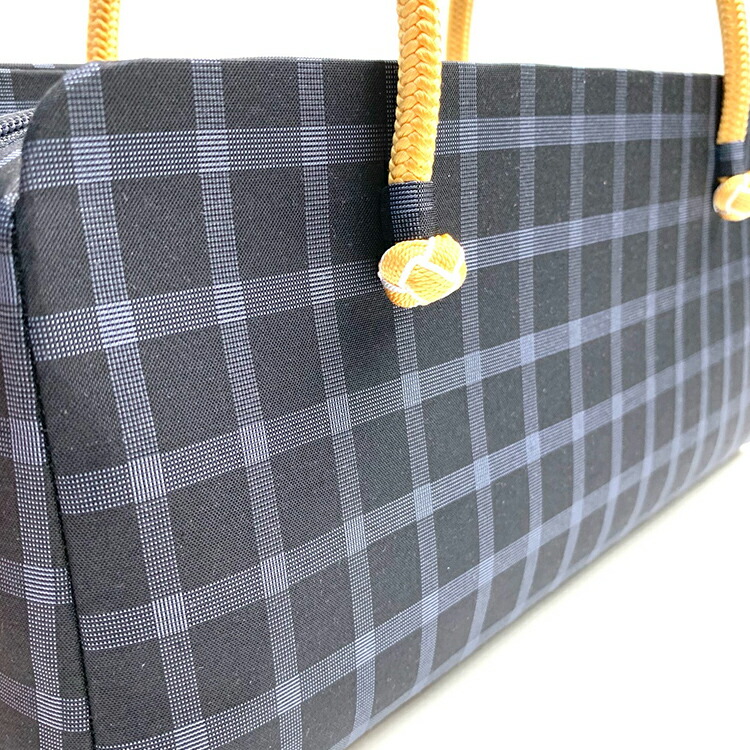 大島紬の利休バッグ 格子柄 和装バッグ さんび 京都 日本製 | さんび