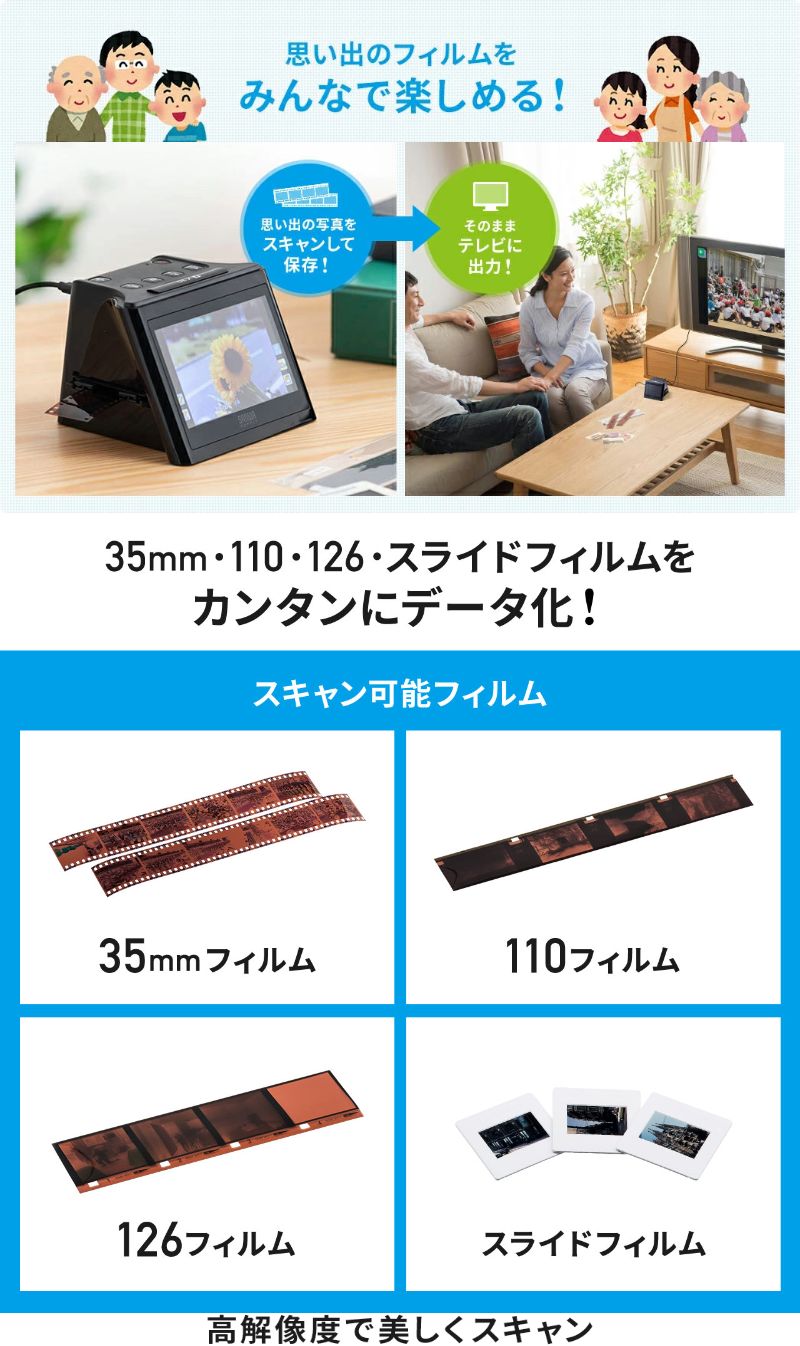 楽天市場】【楽天1位受賞】フィルムスキャナー 高画質 2200万画素 1400